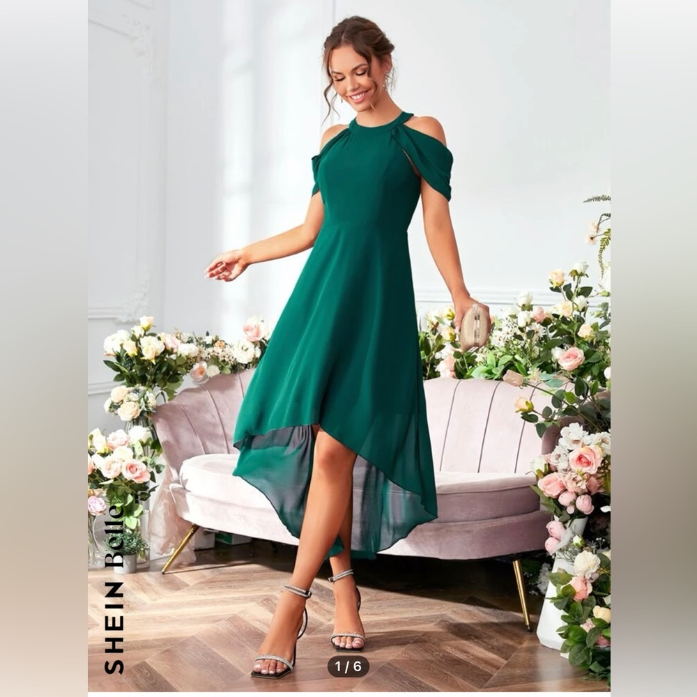 Green wedding guest dress